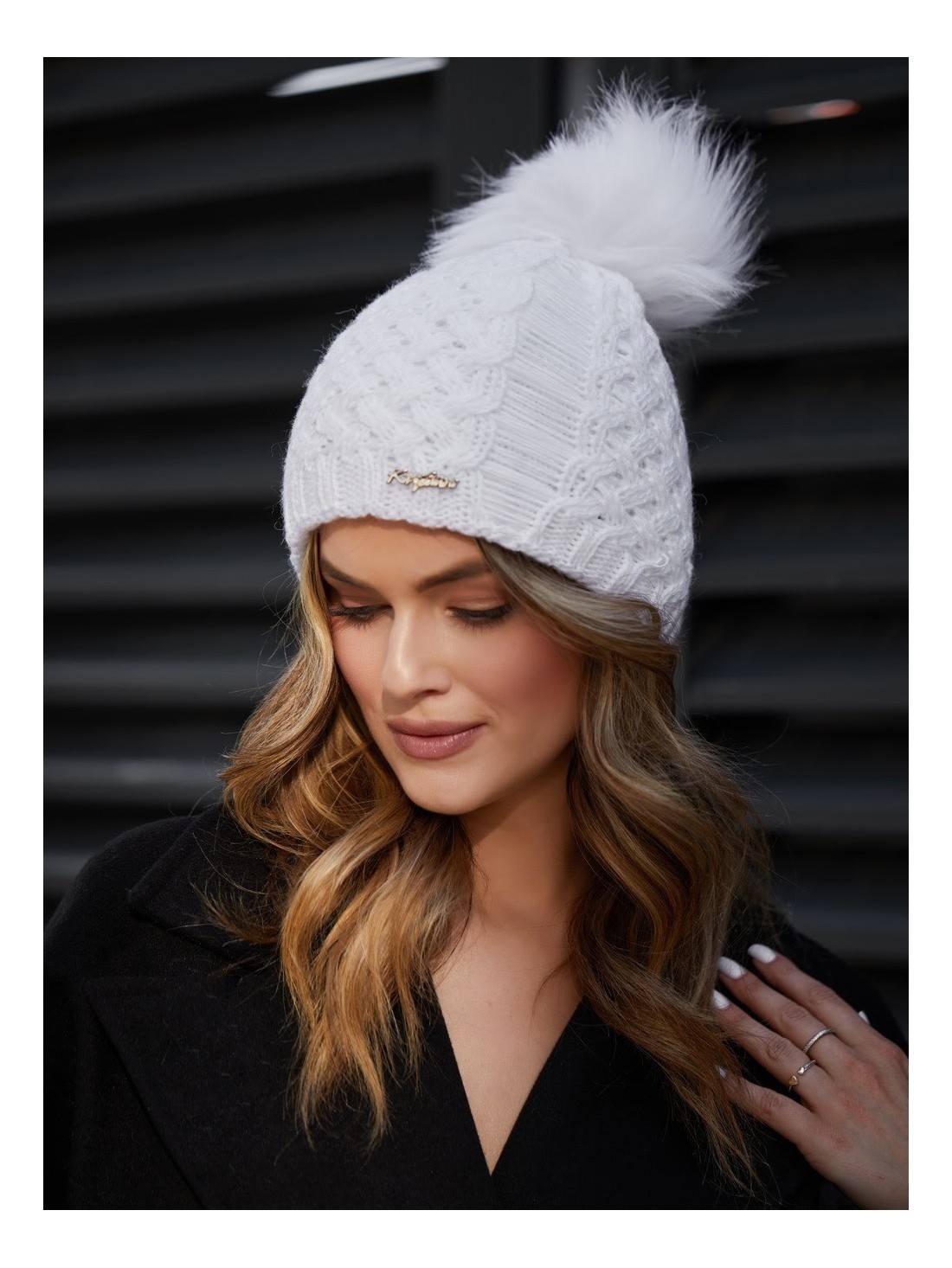 White winter hat C15 - Online store - Boutique